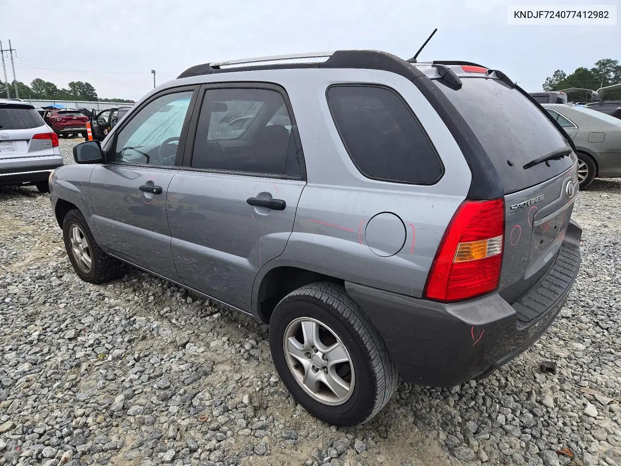 2007 KIA SPORTAGE VIN KNDJF724077412982 — фото 2