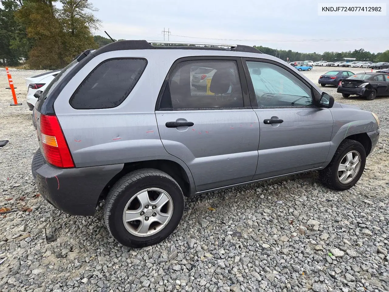 2007 KIA SPORTAGE VIN KNDJF724077412982 — фото 3