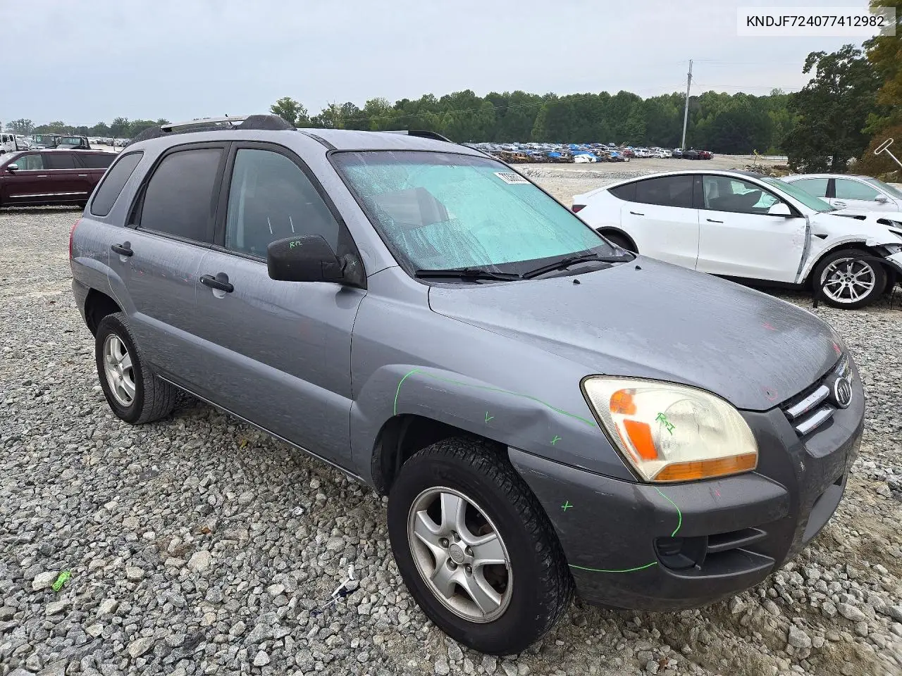 2007 KIA SPORTAGE VIN KNDJF724077412982 — фото 4