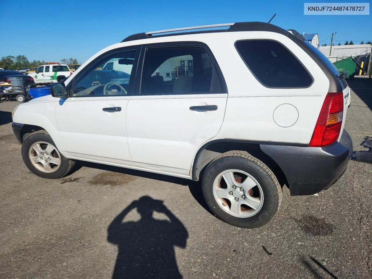 2008 KIA SPORTAGE VIN KNDJF724487478727 — фото 2