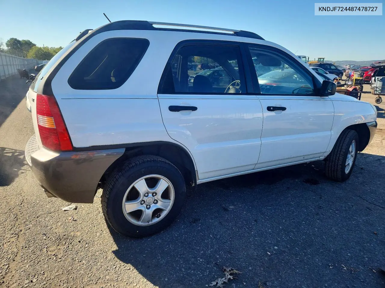 2008 KIA SPORTAGE VIN KNDJF724487478727 — фото 3
