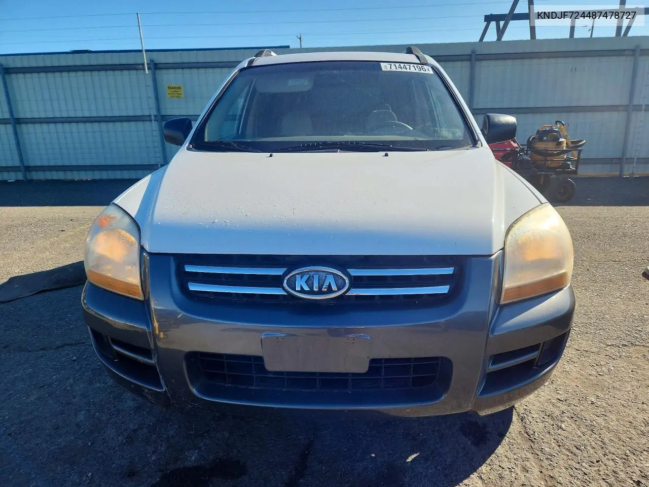 2008 KIA SPORTAGE VIN KNDJF724487478727 — фото 5