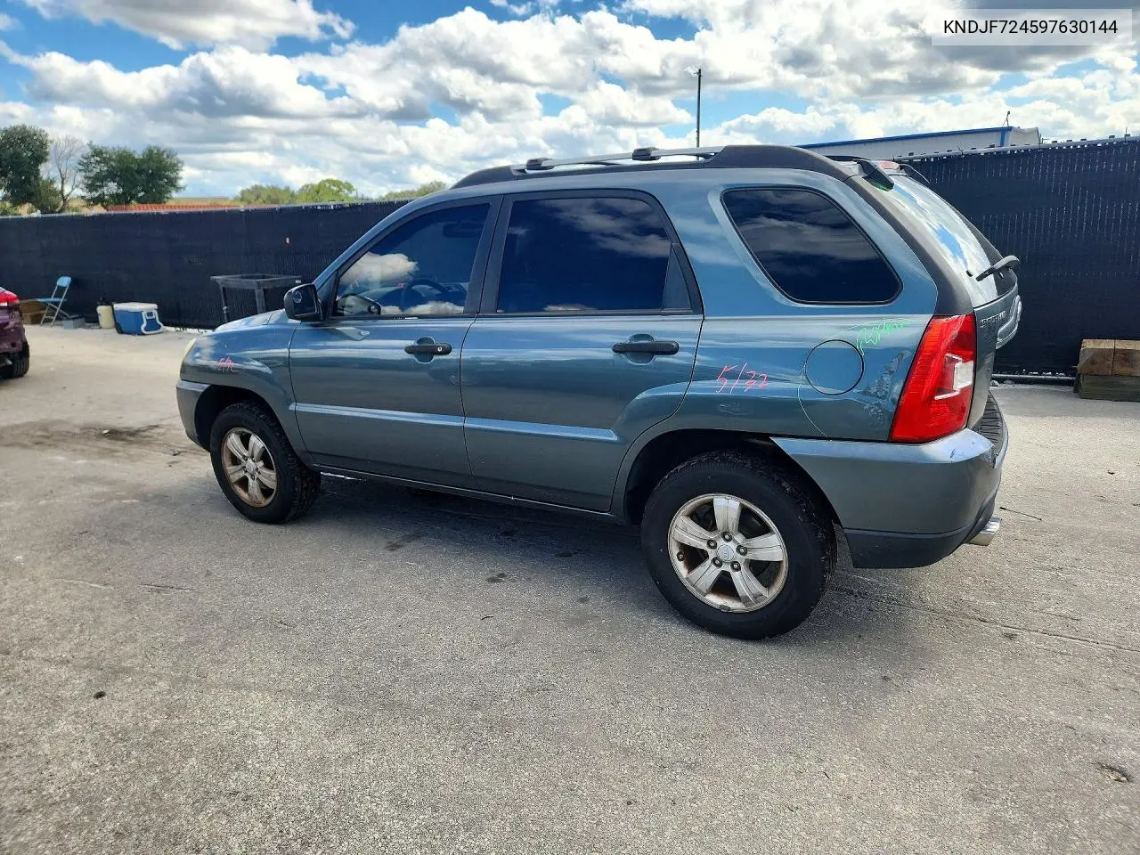 2009 KIA SPORTAGE VIN KNDJF724597630144 — фото 2