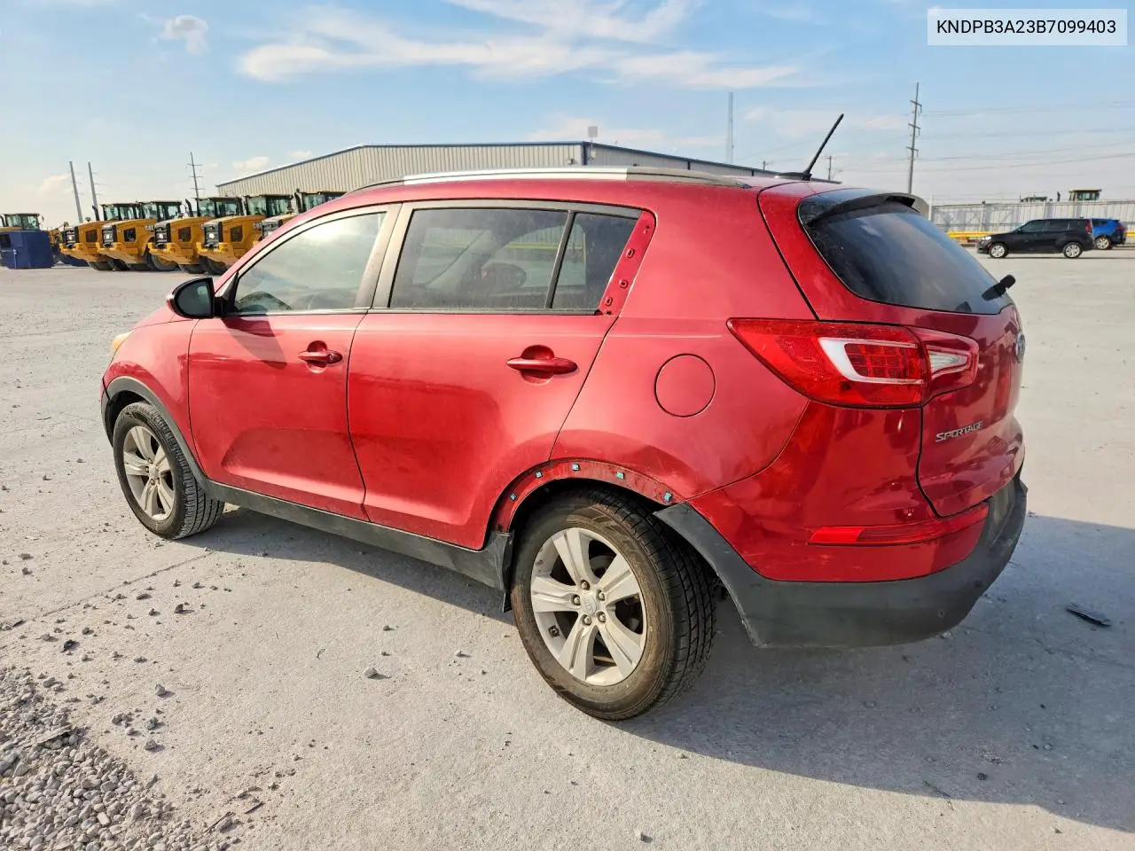 2011 KIA SPORTAGE VIN KNDPB3A23B7099403 — фото 2