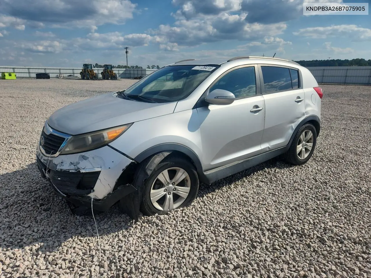KIA SPORTAGE 2011, VIN KNDPB3A26B7075905