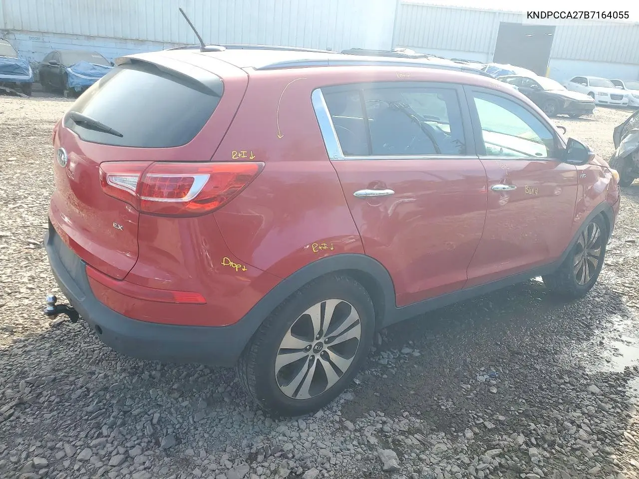 2011 KIA SPORTAGE VIN KNDPCCA27B7164055 — фото 3