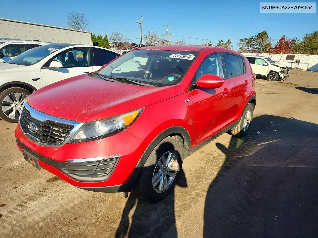 KIA SPORTAGE 2011, VIN KNDPBCA22B7094564