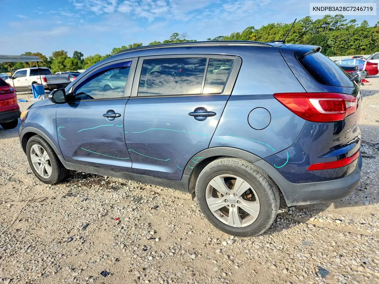 2012 KIA SPORTAGE VIN KNDPB3A28C7246719 — фото 2