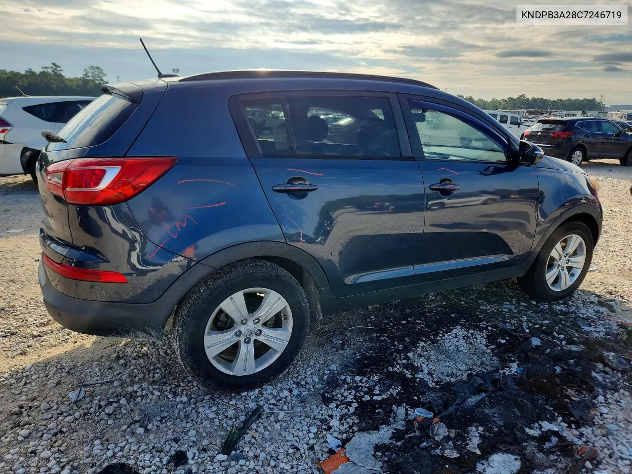 2012 KIA SPORTAGE VIN KNDPB3A28C7246719 — фото 3