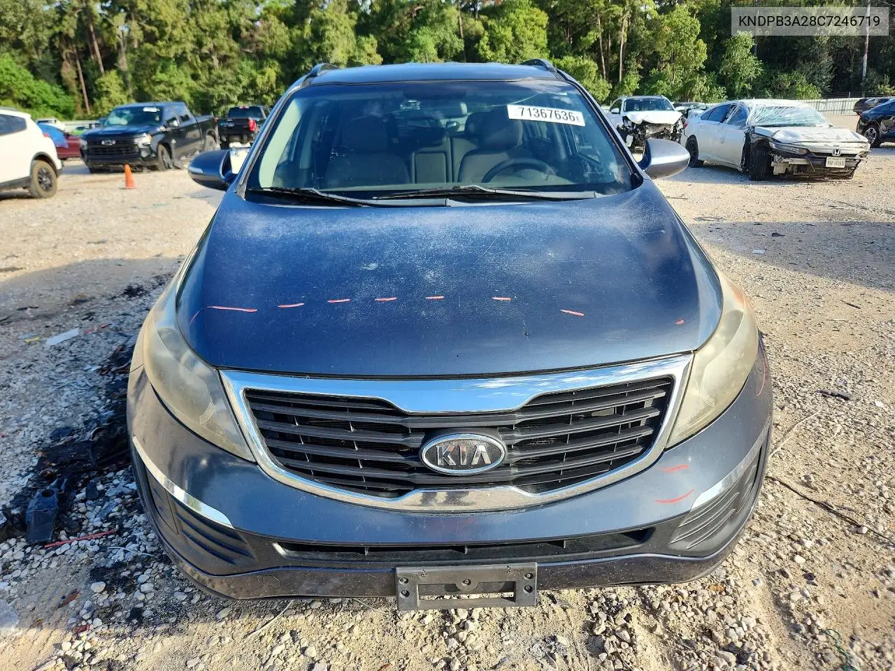 2012 KIA SPORTAGE VIN KNDPB3A28C7246719 — фото 5