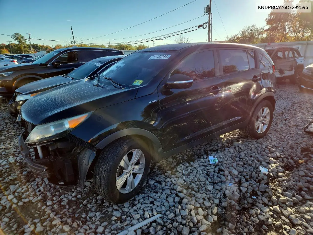 KIA SPORTAGE 2012, VIN KNDPBCA26C7292596