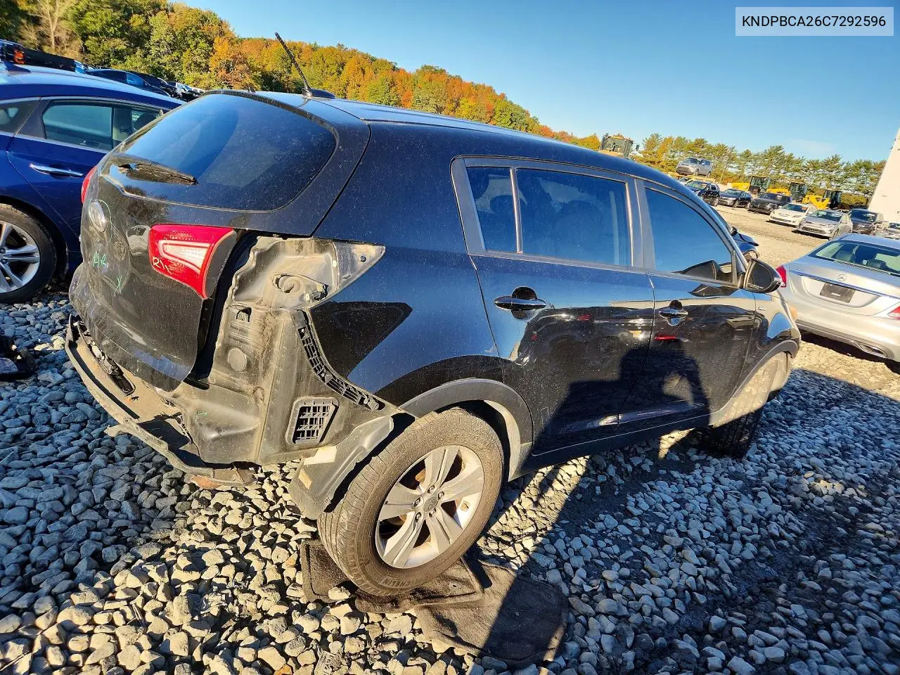 2012 KIA SPORTAGE VIN KNDPBCA26C7292596 — фото 3