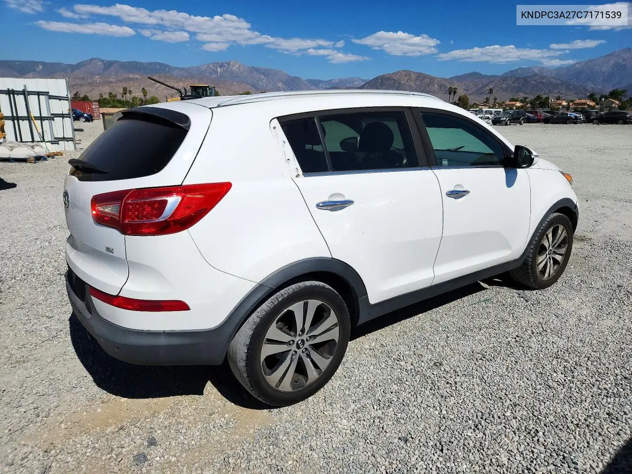 2012 KIA SPORTAGE VIN KNDPC3A27C7171539 — фото 3