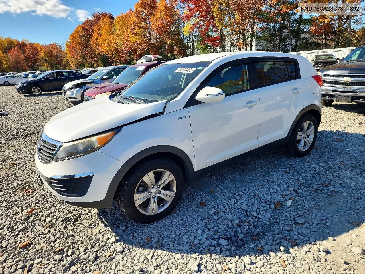 KIA SPORTAGE 2012, VIN KNDPBCA28C7311892