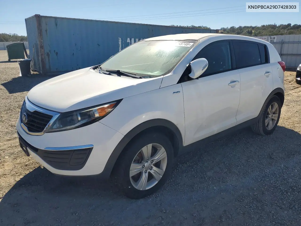 KIA SPORTAGE 2013, VIN KNDPBCA29D7428303