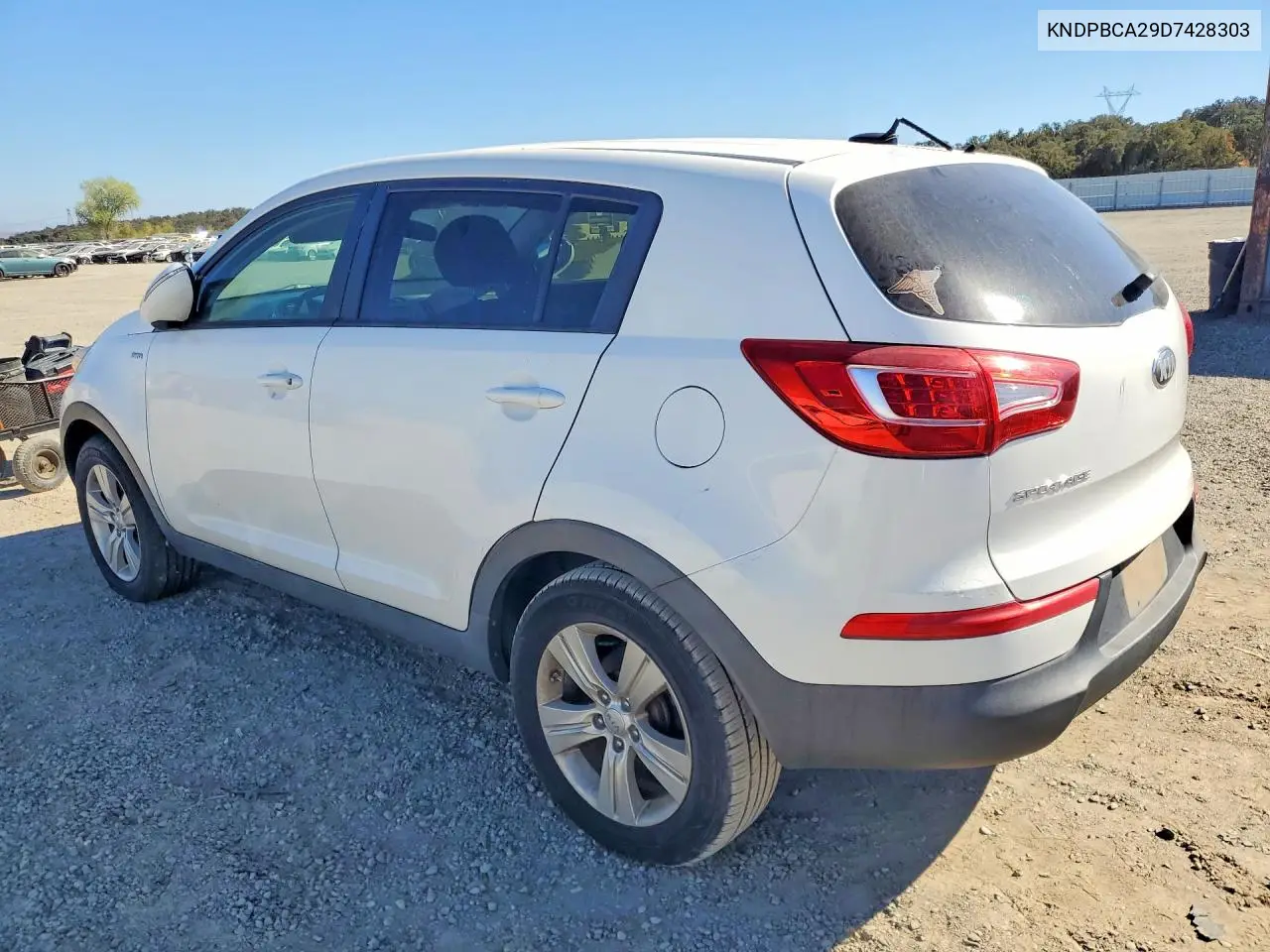 2013 KIA SPORTAGE VIN KNDPBCA29D7428303 — фото 2