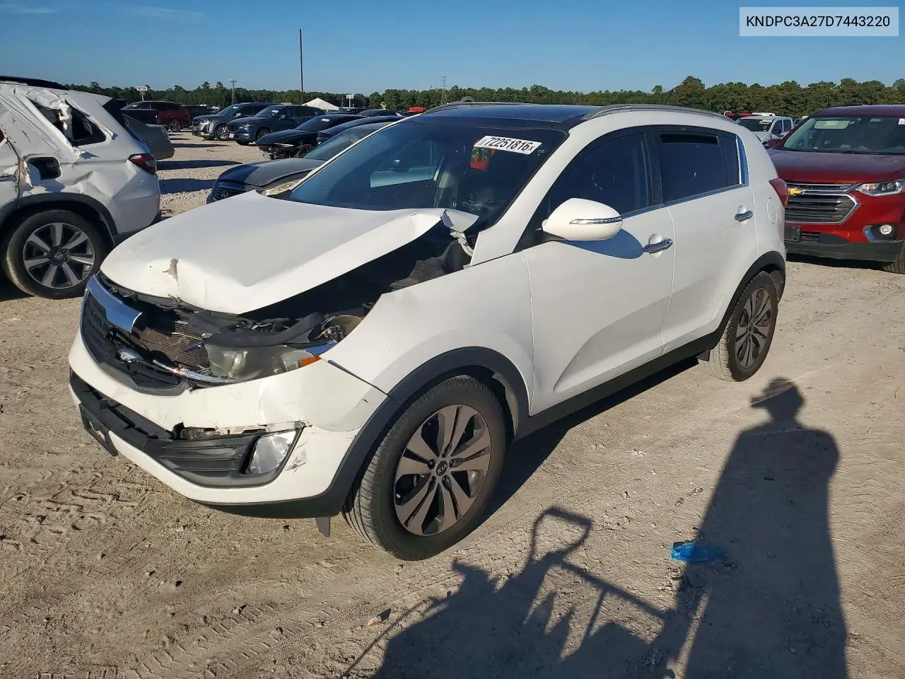 KIA SPORTAGE 2013, VIN KNDPC3A27D7443220