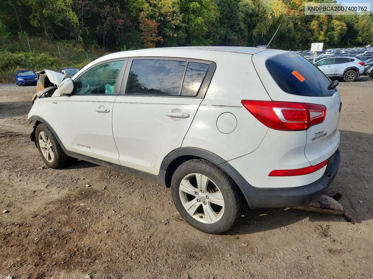 2013 KIA SPORTAGE VIN KNDPBCA20D7400762 — фото 2