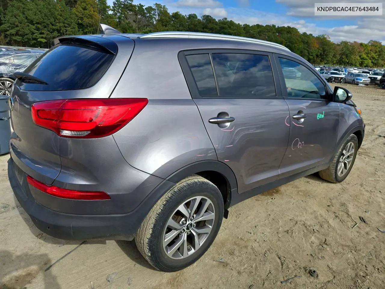 2014 KIA SPORTAGE VIN KNDPBCAC4E7643484 — фото 3