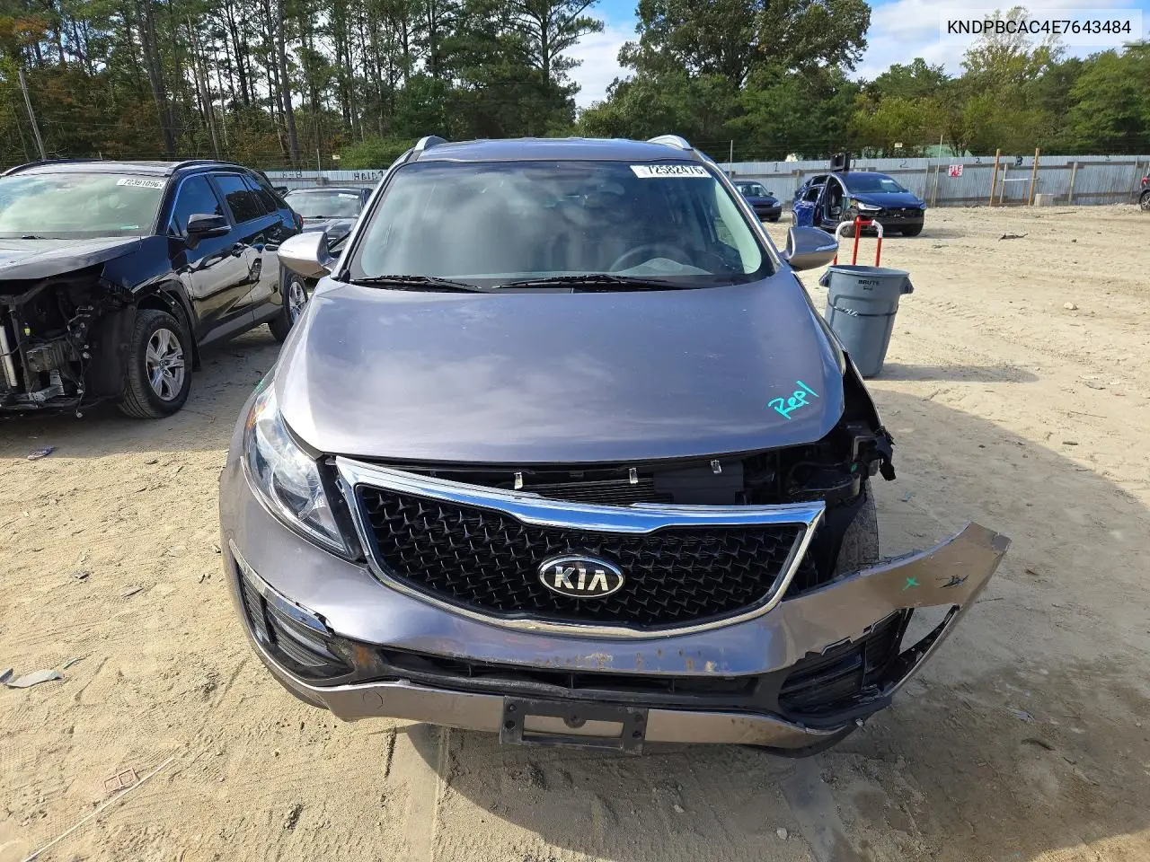 2014 KIA SPORTAGE VIN KNDPBCAC4E7643484 — фото 5