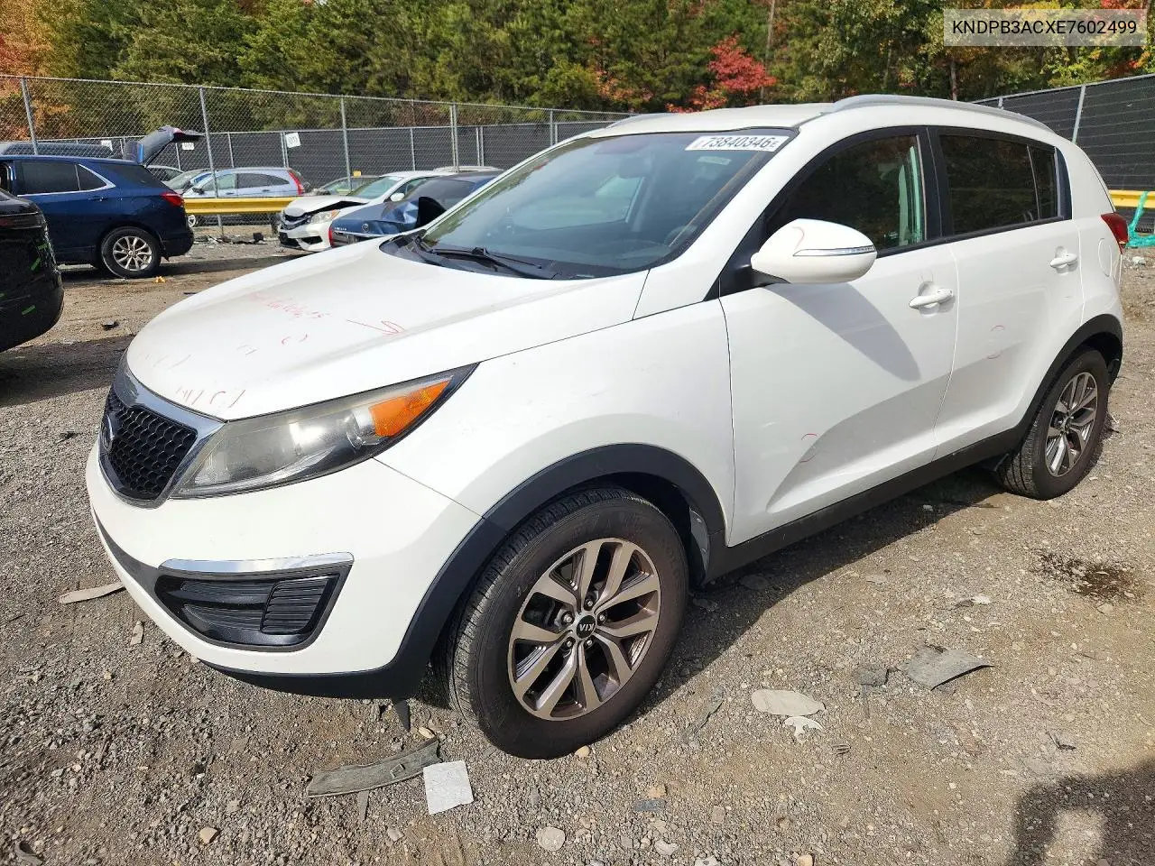 KIA SPORTAGE 2014, VIN KNDPB3ACXE7602499