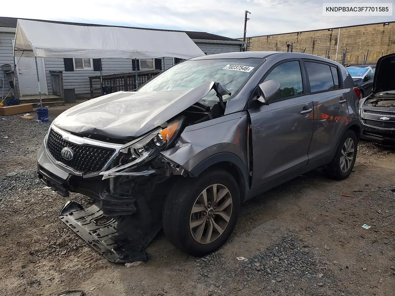 KIA SPORTAGE 2015, VIN KNDPB3AC3F7701585