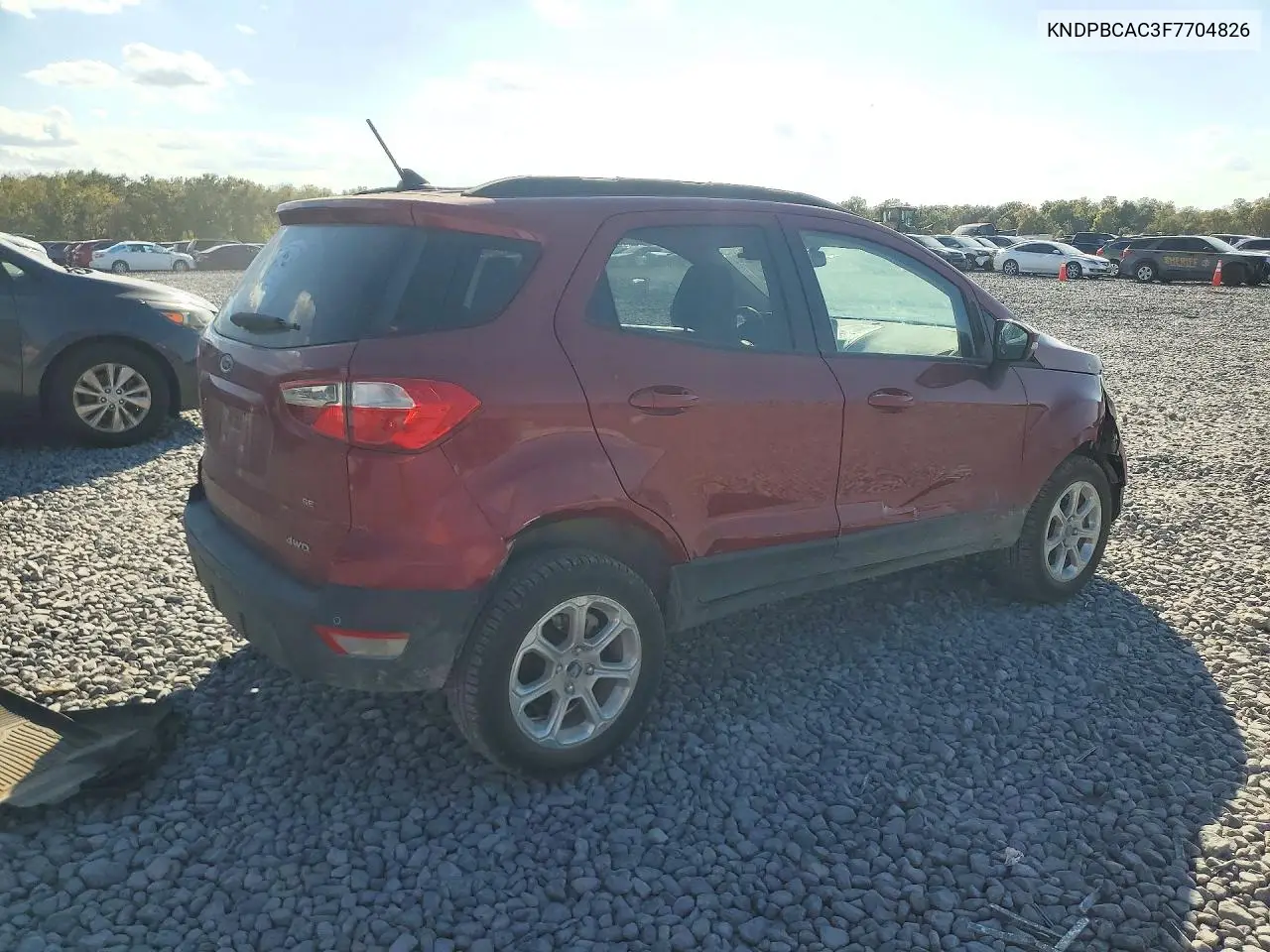 2015 KIA SPORTAGE VIN KNDPBCAC3F7704826 — фото 3
