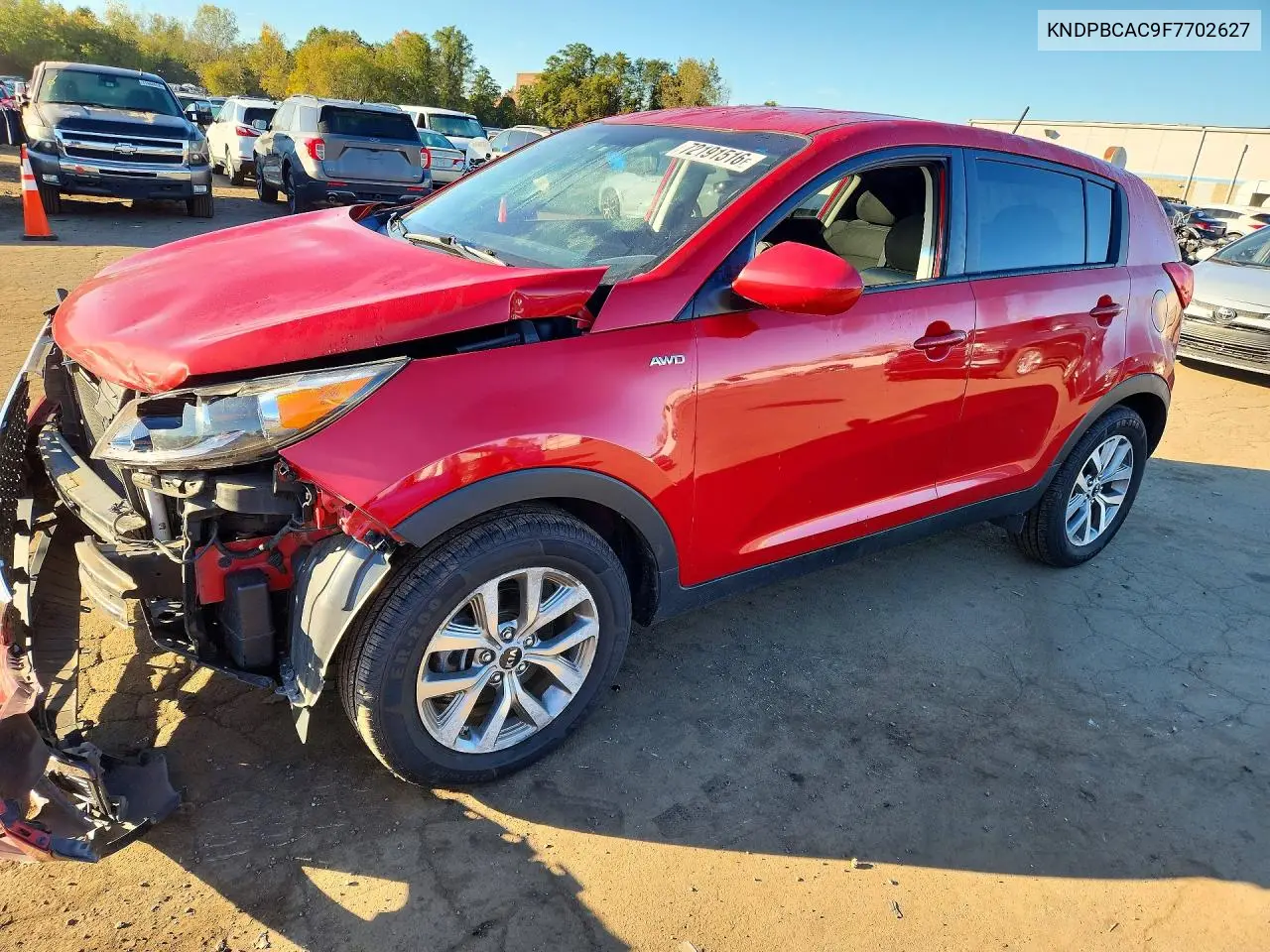 KIA SPORTAGE 2015, VIN KNDPBCAC9F7702627