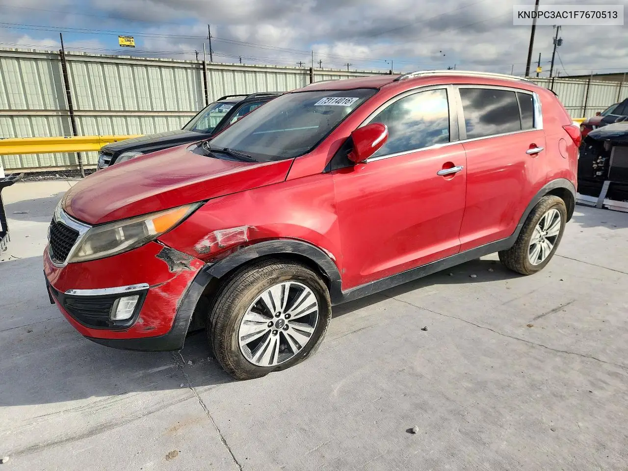 KIA SPORTAGE 2015, VIN KNDPC3AC1F7670513