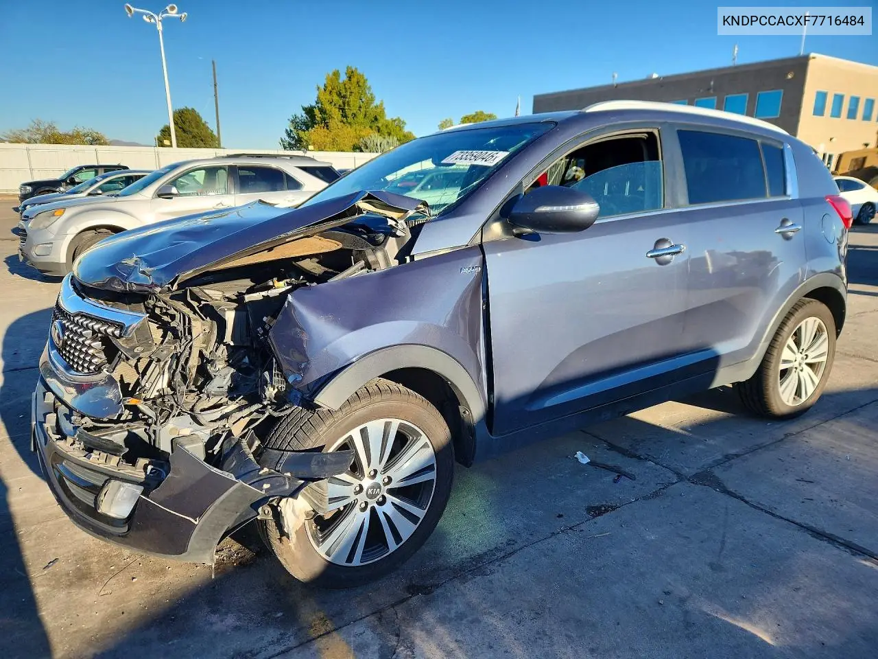 KIA SPORTAGE 2015, VIN KNDPCCACXF7716484