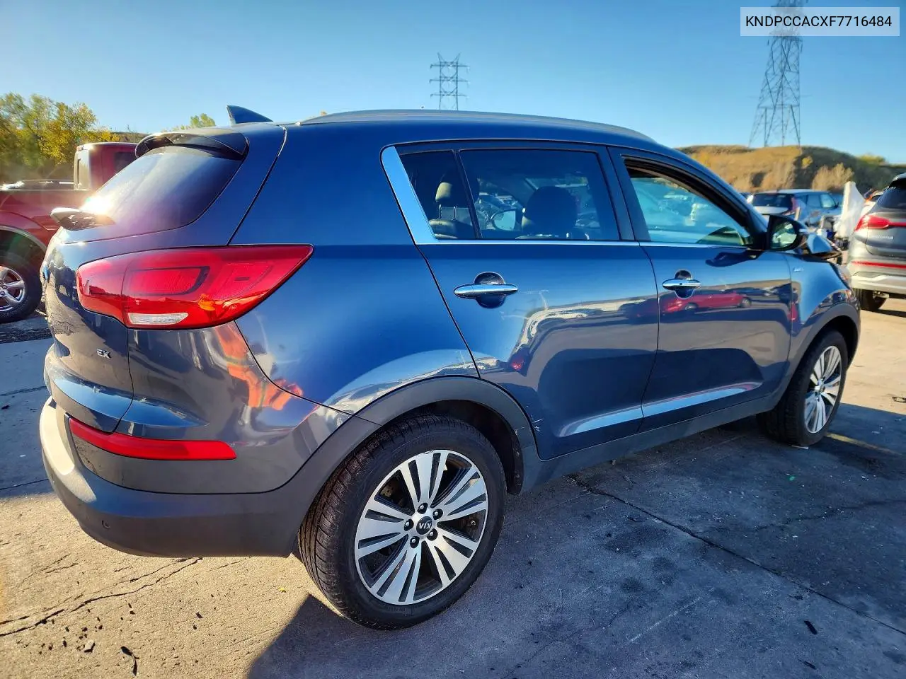 2015 KIA SPORTAGE VIN KNDPCCACXF7716484 — фото 3