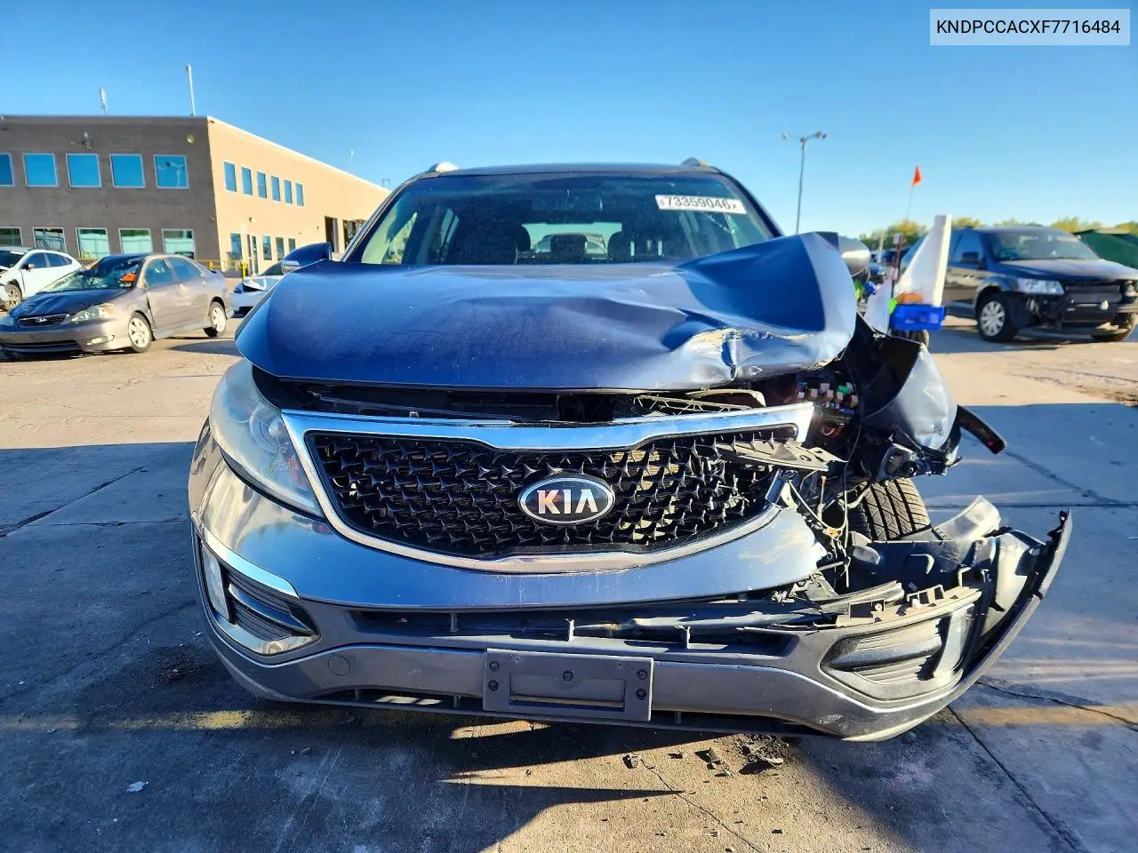 2015 KIA SPORTAGE VIN KNDPCCACXF7716484 — фото 5