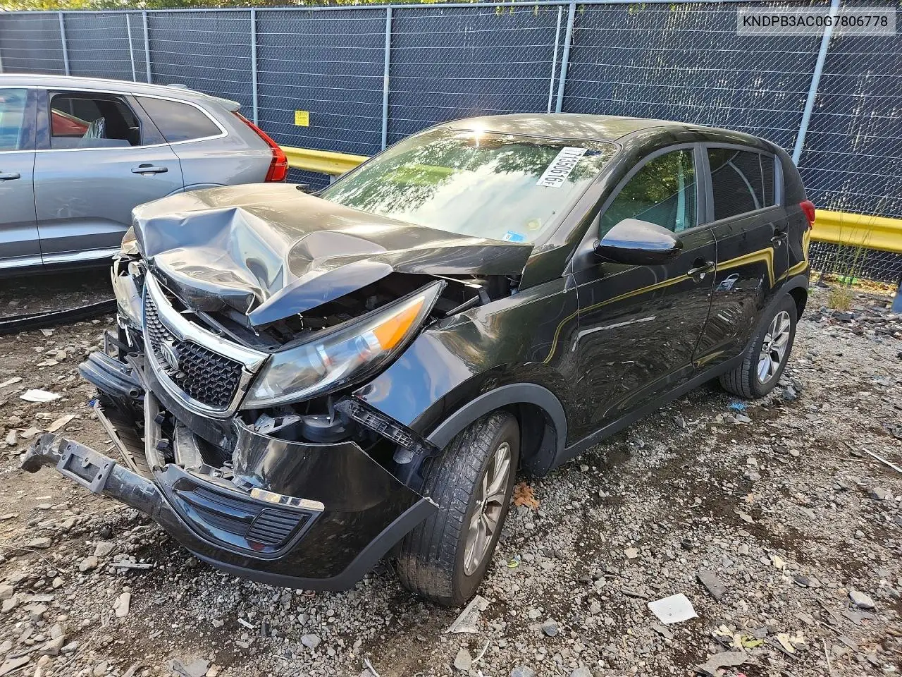 KIA SPORTAGE 2016, VIN KNDPB3AC0G7806778