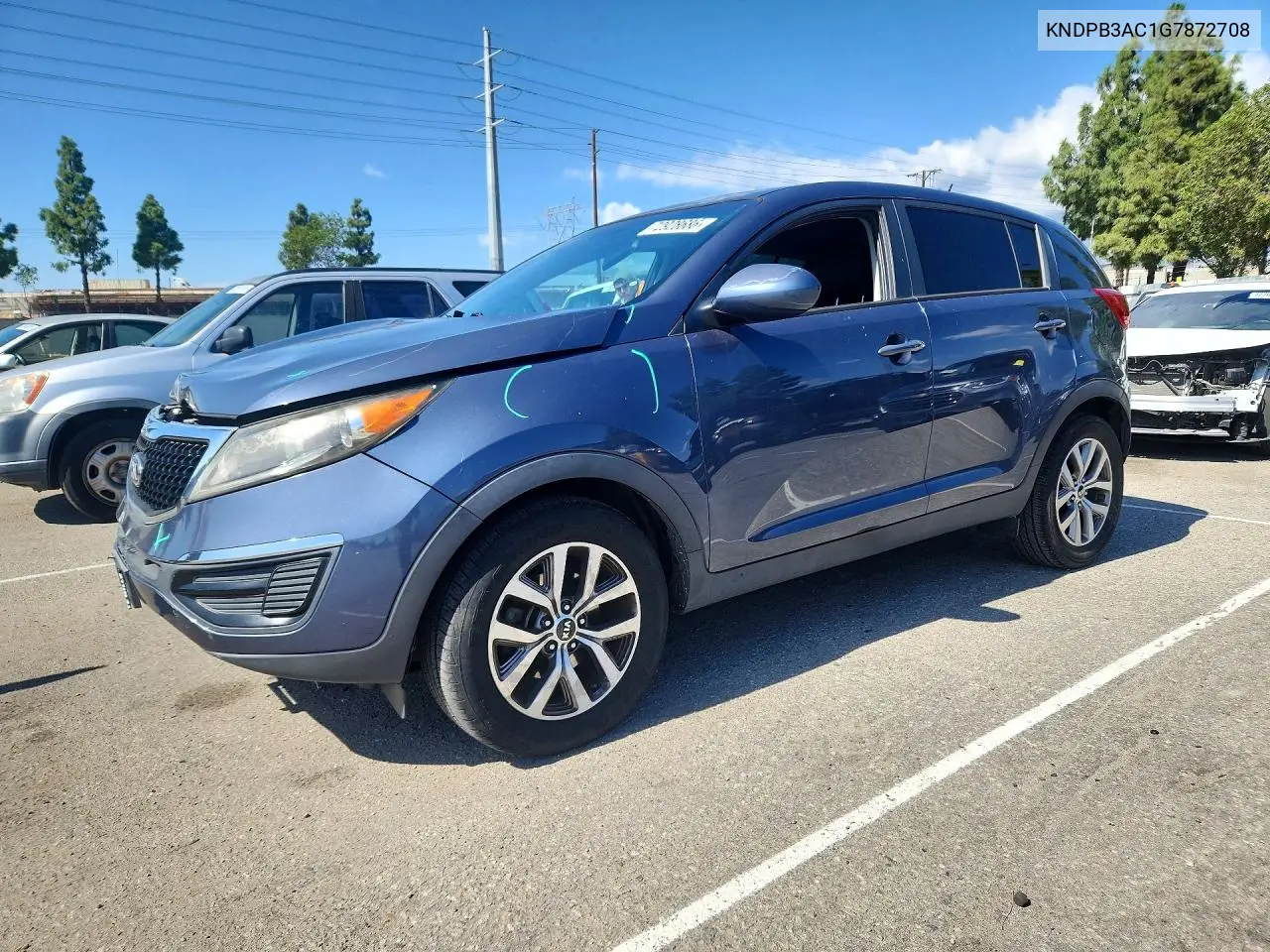 KIA SPORTAGE 2016, VIN KNDPB3AC1G7872708