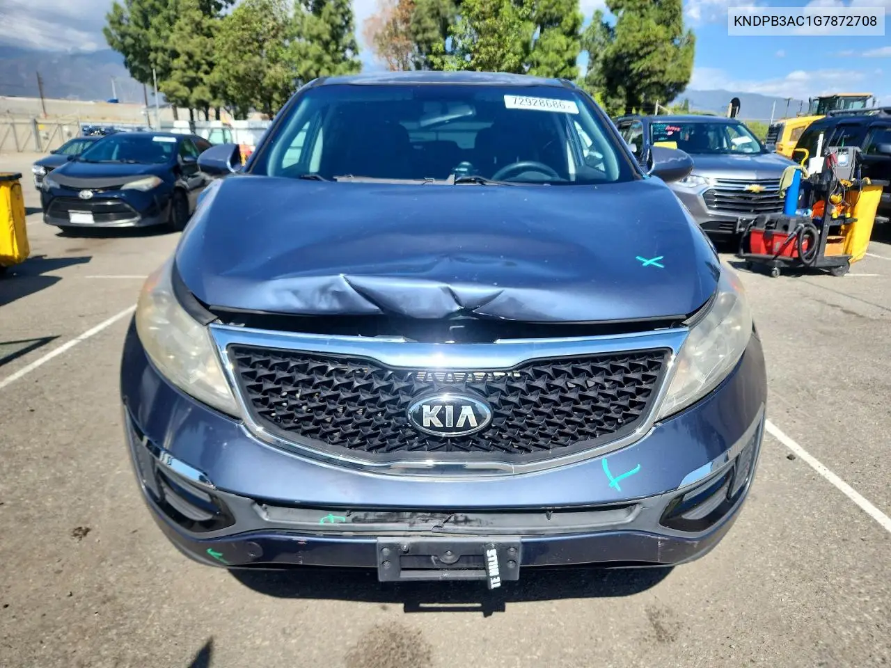2016 KIA SPORTAGE VIN KNDPB3AC1G7872708 — фото 5
