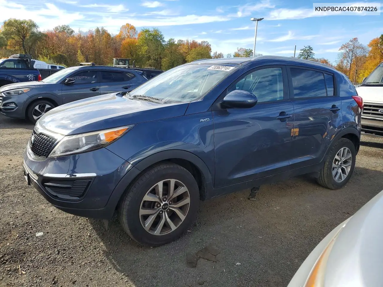 KIA SPORTAGE 2016, VIN KNDPBCAC4G7874226