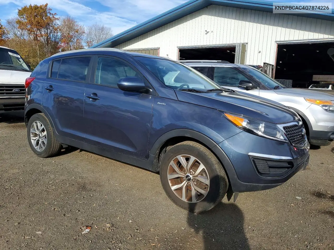 2016 KIA SPORTAGE VIN KNDPBCAC4G7874226 — фото 4