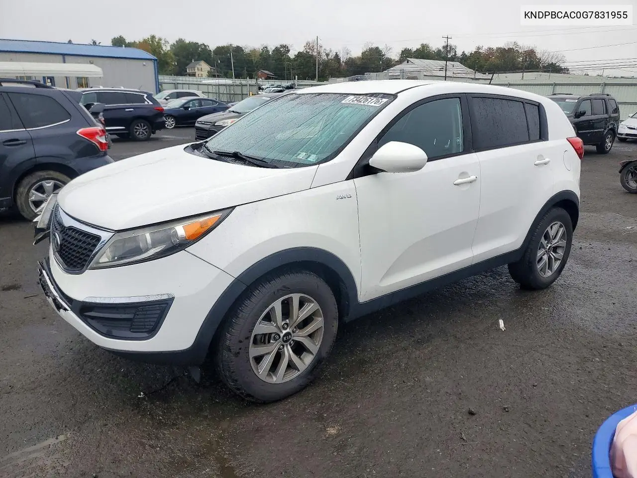 KIA SPORTAGE 2016, VIN KNDPBCAC0G7831955
