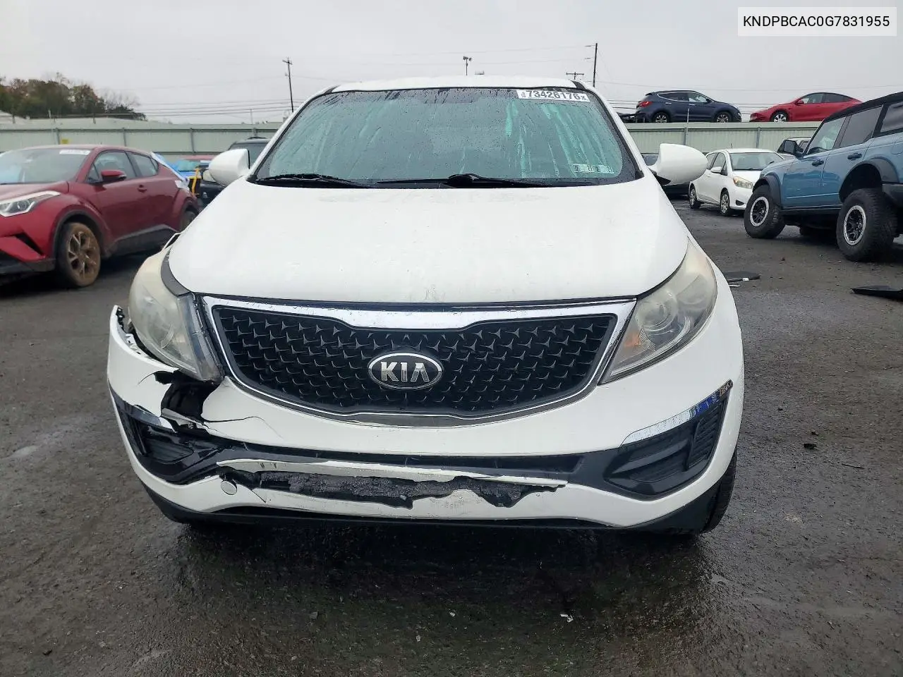 2016 KIA SPORTAGE VIN KNDPBCAC0G7831955 — фото 5