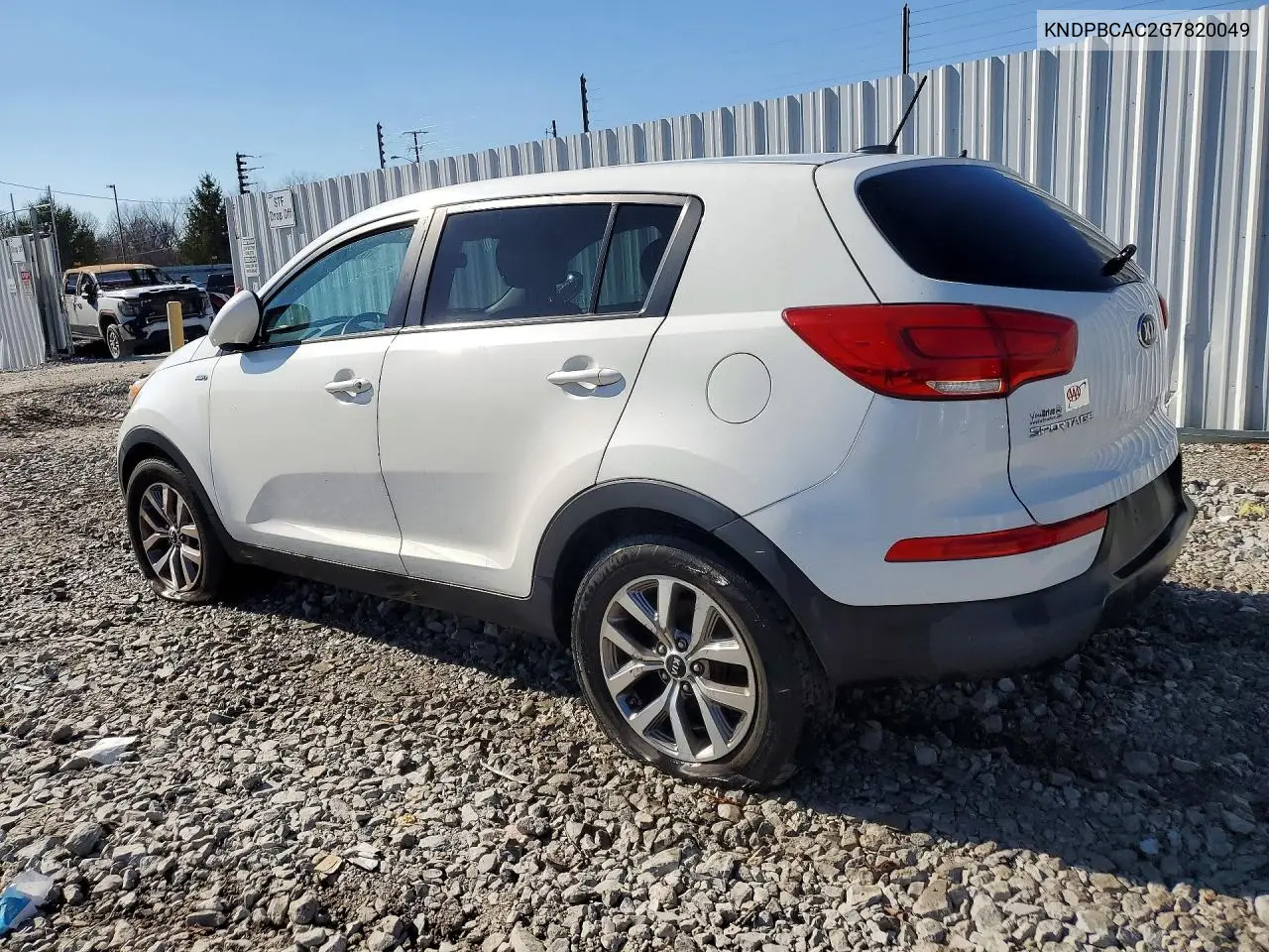 2016 KIA SPORTAGE VIN KNDPBCAC2G7820049 — фото 2