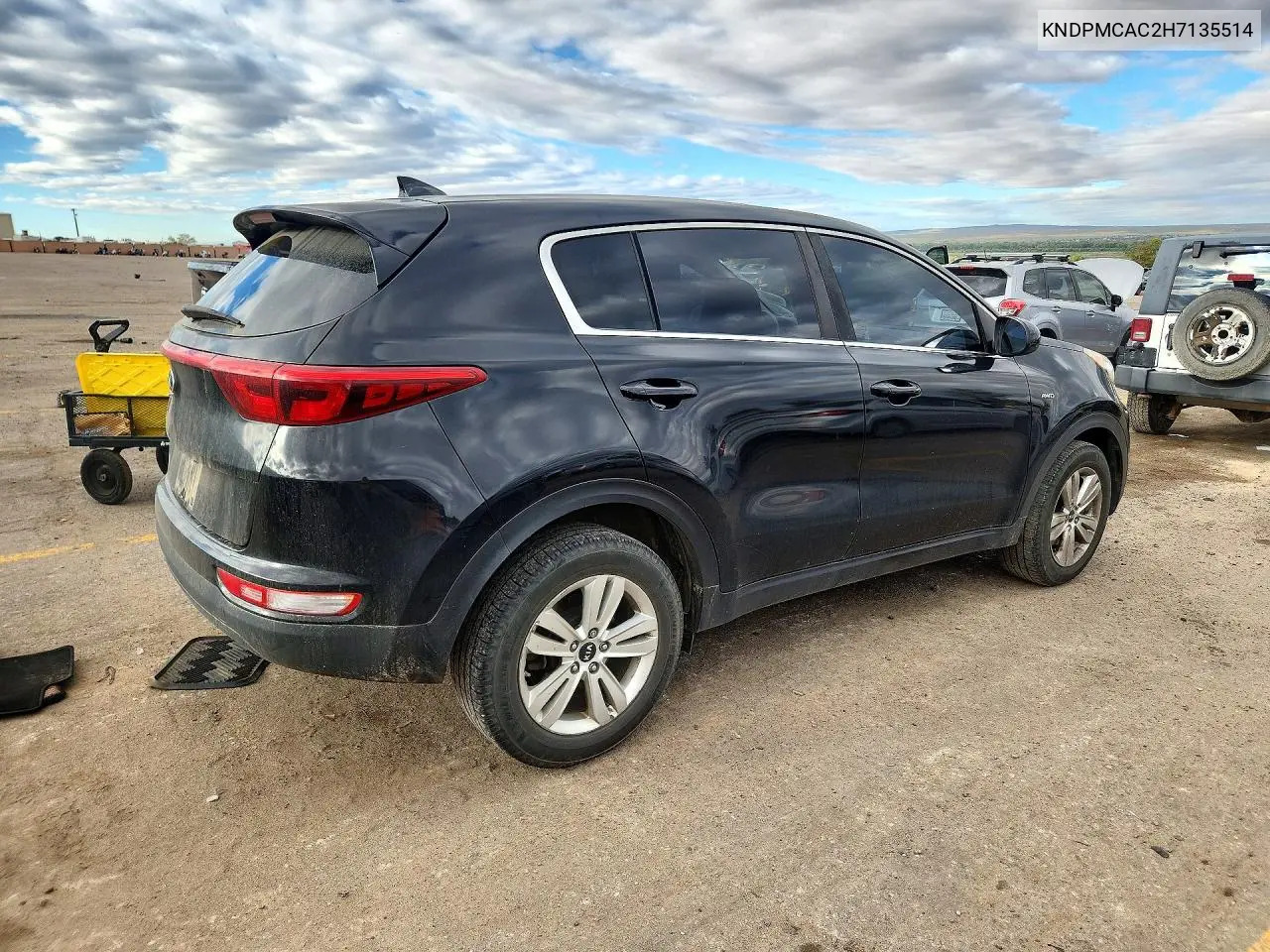 2017 KIA SPORTAGE VIN KNDPMCAC2H7135514 — фото 3