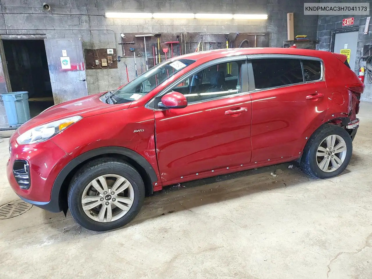 KIA SPORTAGE 2017, VIN KNDPMCAC3H7041173