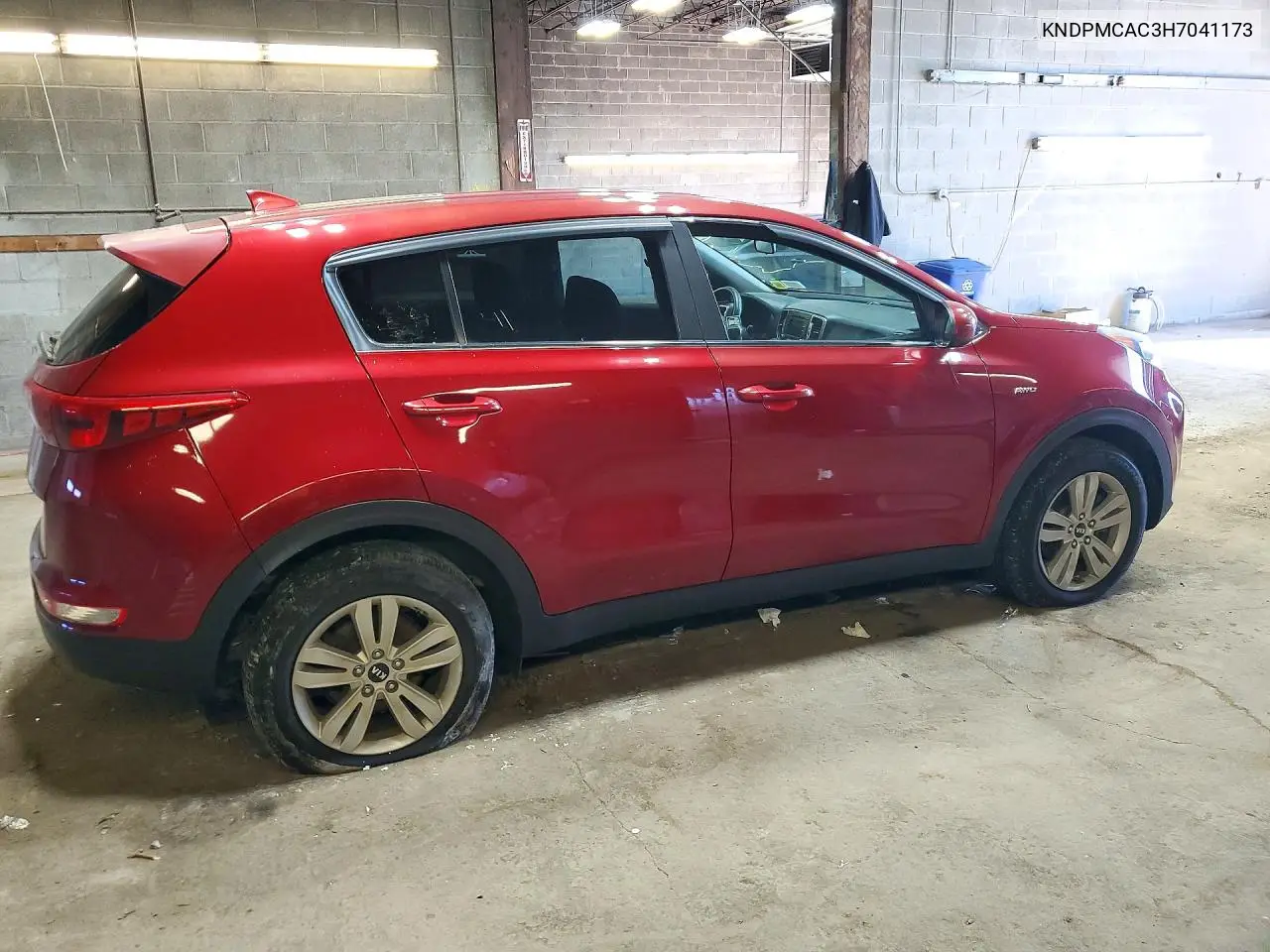 2017 KIA SPORTAGE VIN KNDPMCAC3H7041173 — фото 3