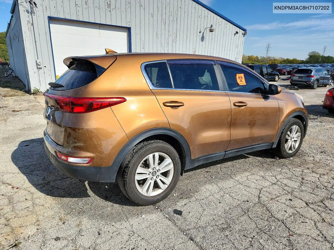 2017 KIA SPORTAGE VIN KNDPM3AC8H7107202 — фото 3