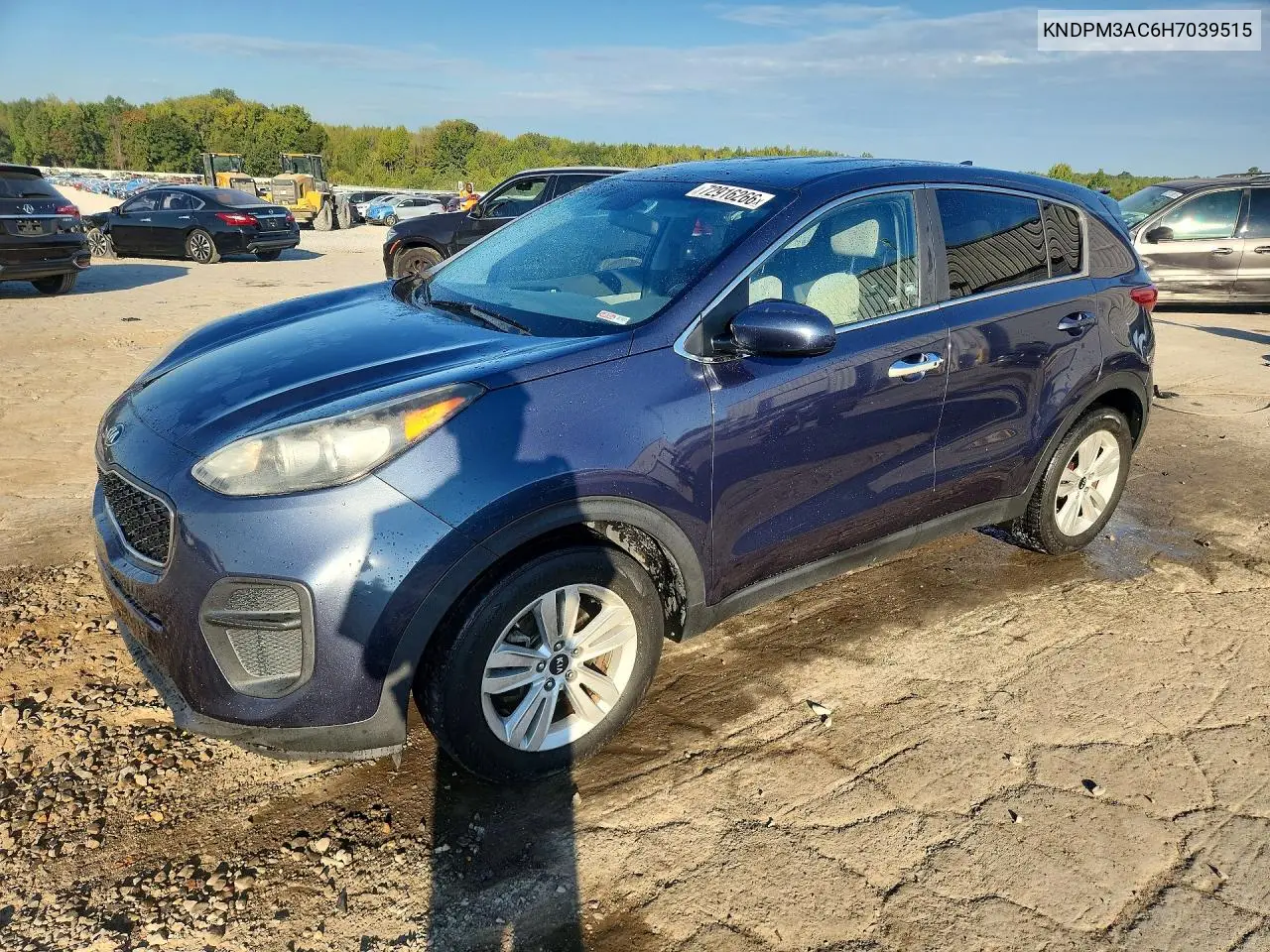 KIA SPORTAGE 2017, VIN KNDPM3AC6H7039515