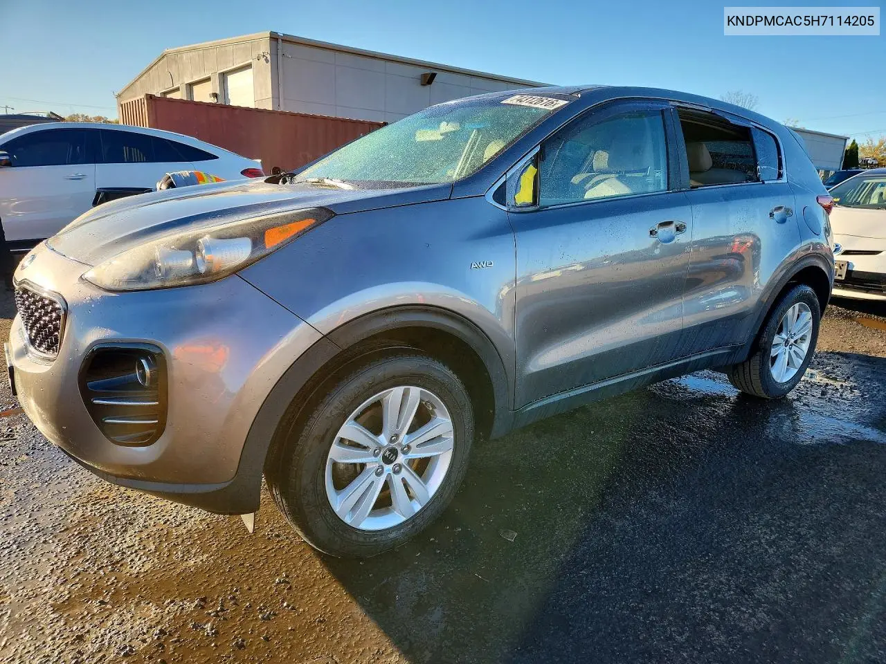 KIA SPORTAGE 2017, VIN KNDPMCAC5H7114205