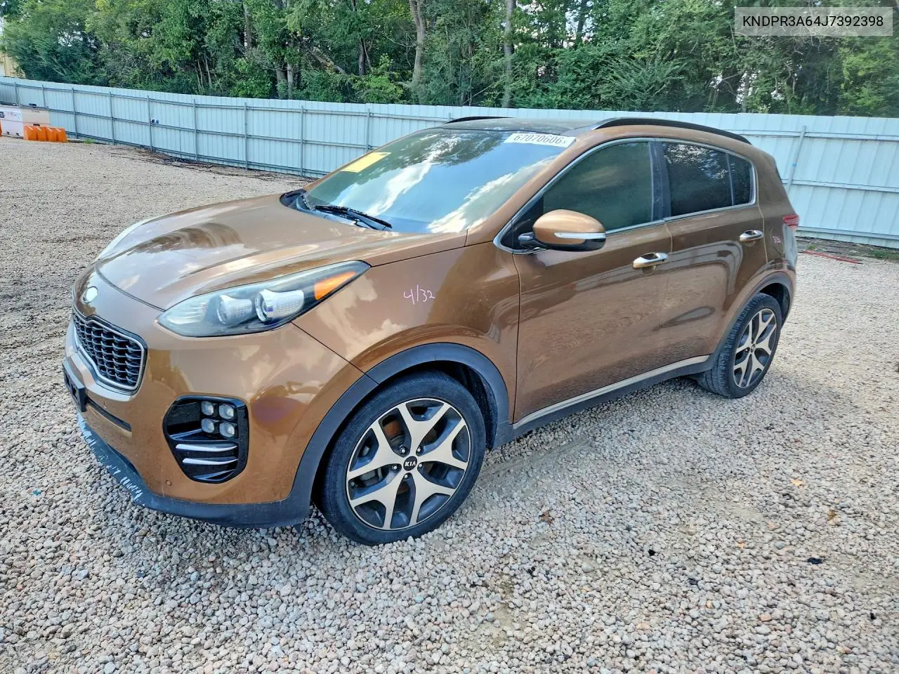 KIA SPORTAGE 2018, VIN KNDPR3A64J7392398