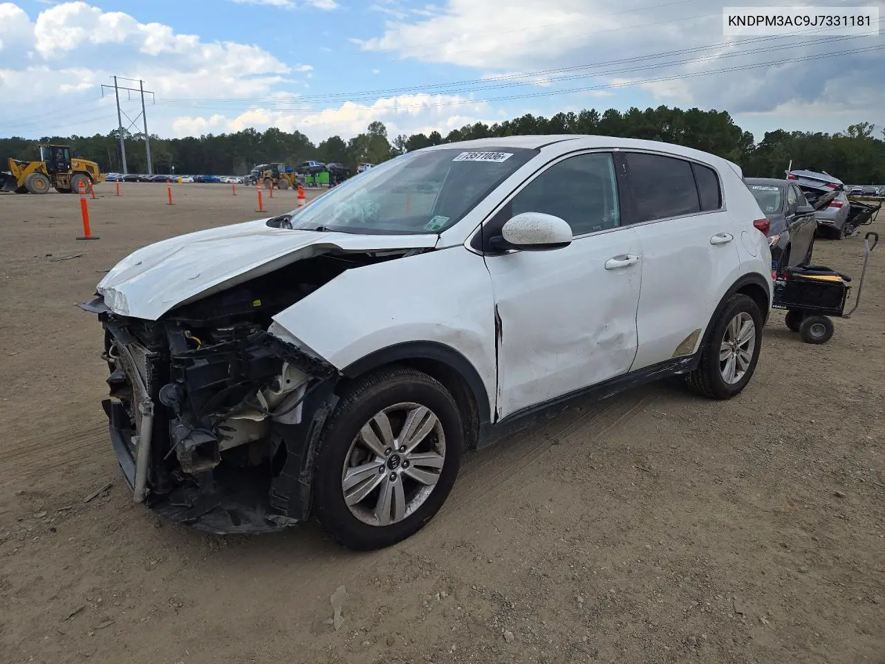 KIA SPORTAGE 2018, VIN KNDPM3AC9J7331181