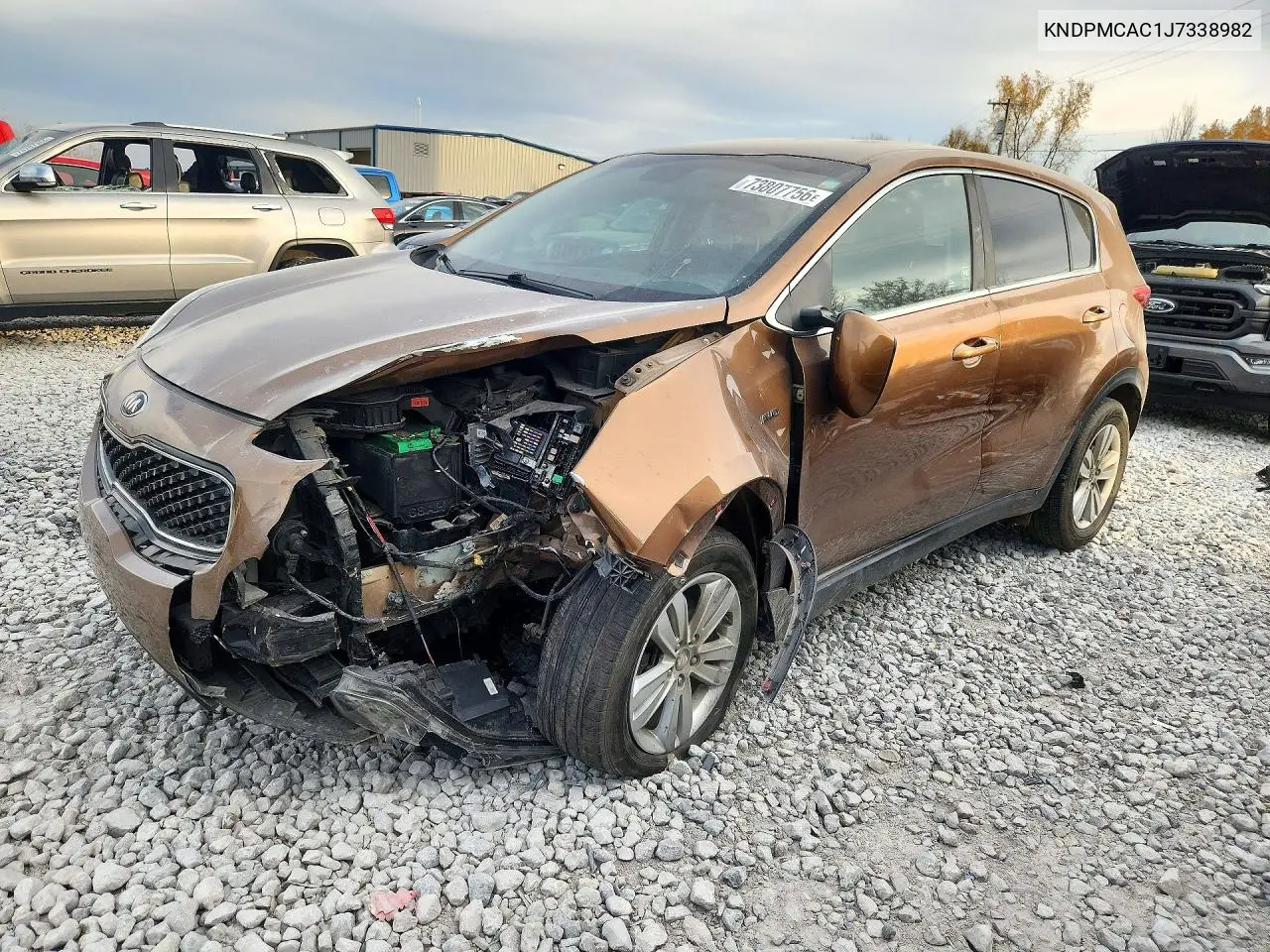 KIA SPORTAGE 2018, VIN KNDPMCAC1J7338982
