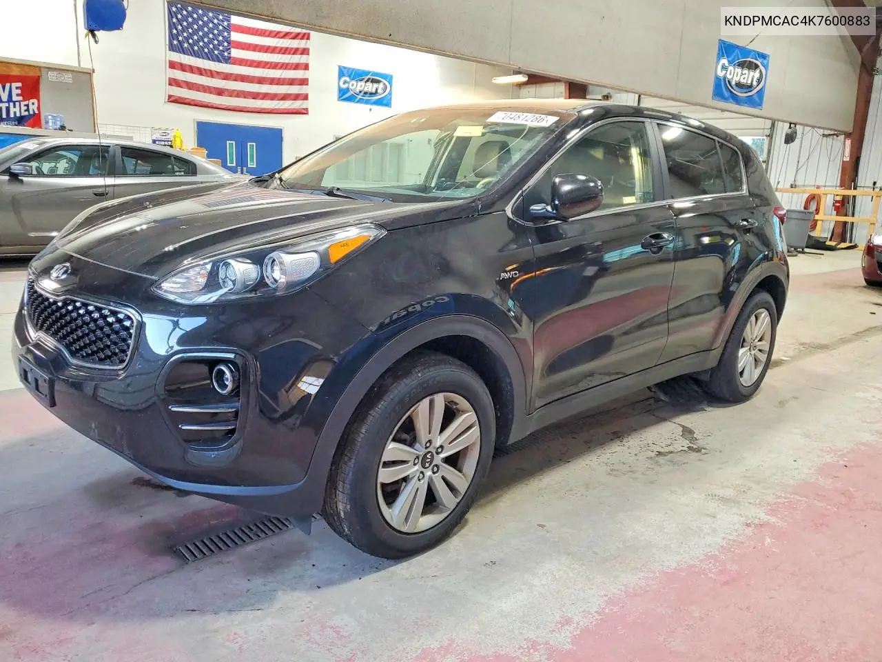KIA SPORTAGE 2019, VIN KNDPMCAC4K7600883